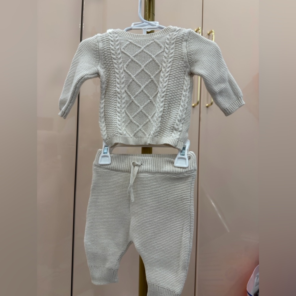 Carter's Cream Cable Knit Kids Matching Set